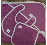 Newborn Hooded Towel Set - Raspberry