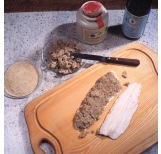 Forellenfilet mit Grünkern-Senf-Paste überbacken