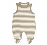 Strampler mit Füßen - natural/taupe striped