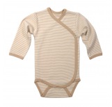 Wickelbody, langarm - hazelnut striped