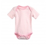 Kurzarm-Body - natural/rose striped