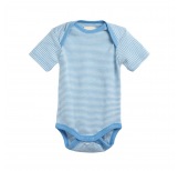Kurzarm-Body - natural/blue stripe