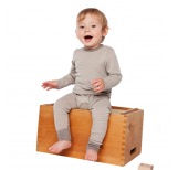Unterhemd, langarm - natural/taupe striped