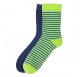 Baby-u. Kinder-Baumwoll-Socken - navy/lime