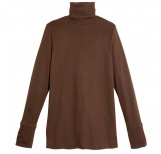 Rollkragen-Shirt - dark brown