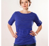 Streifen-Shirt, 3/4-Arm - royal blue