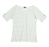 Streifen-Shirt, 3/4-Arm - natural/green striped