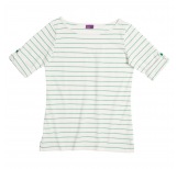 Streifen-Shirt, 3/4-Arm - natural/green striped