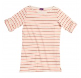 Streifen-Shirt, 3/4-Arm - natural/coral striped
