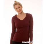 V-neck shirt truffle red