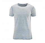 Leinen-T-Shirt cloud blue melange