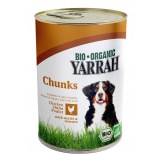 Canned dog food chunks with chicken